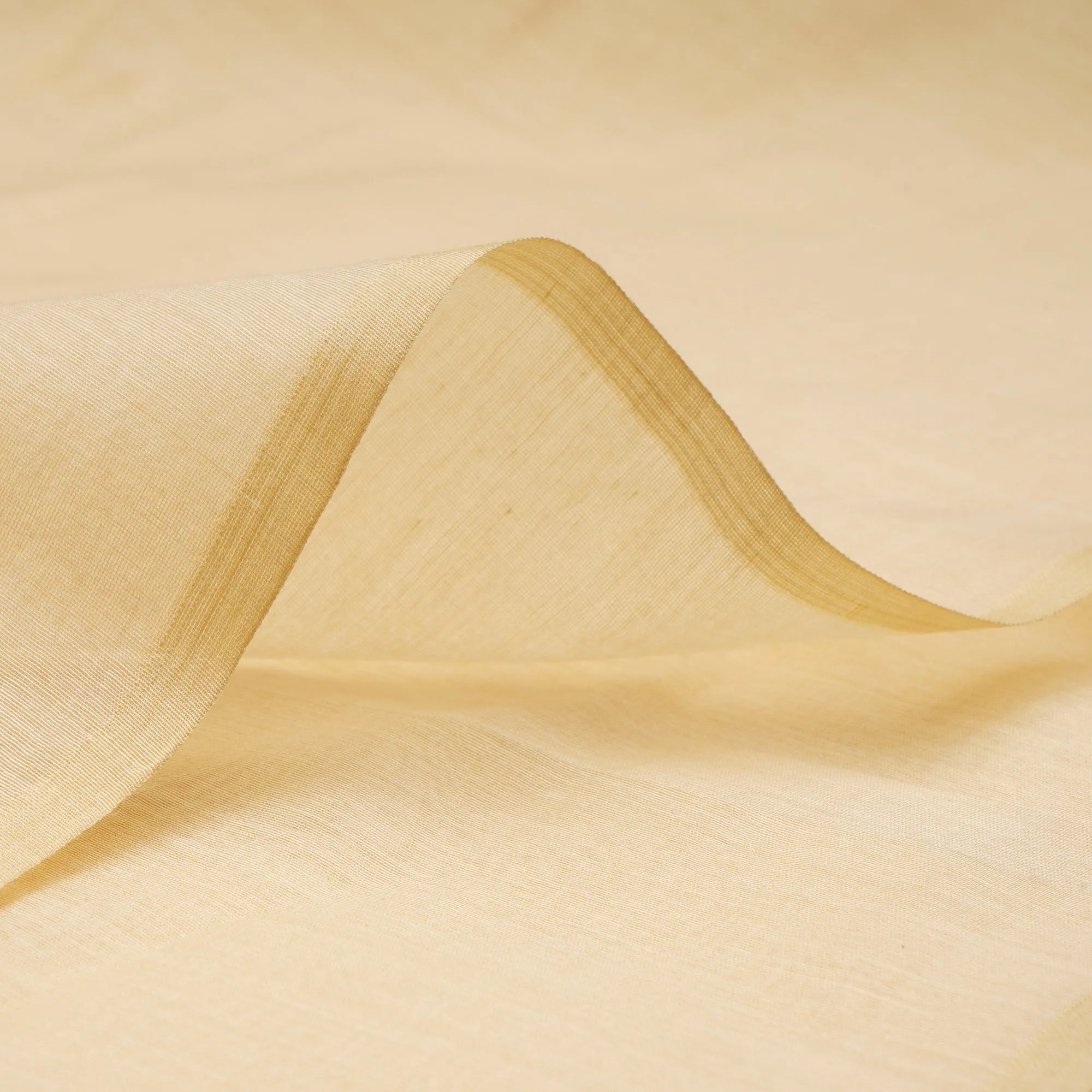 Beige Color Plain Chanderi Fabric