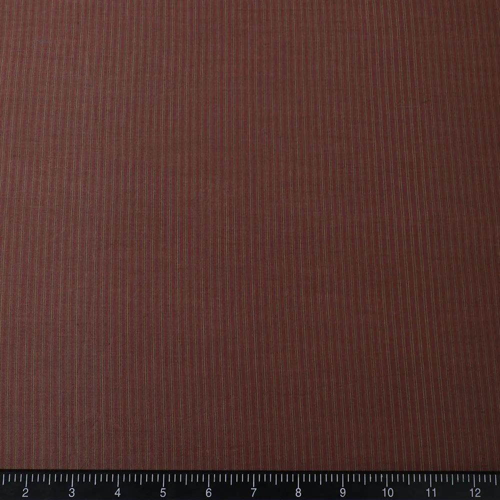 Brown Color Striped Fancy Chanderi Fabric