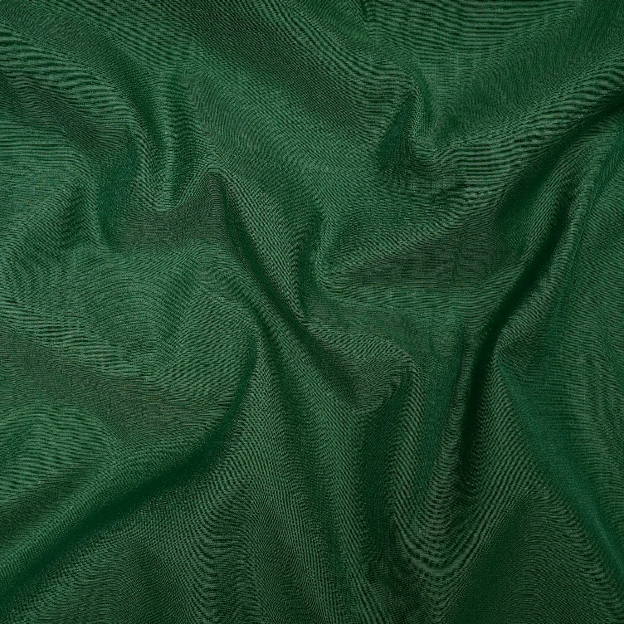Dark Green Color Piece Dyed Fine Chanderi Fabric