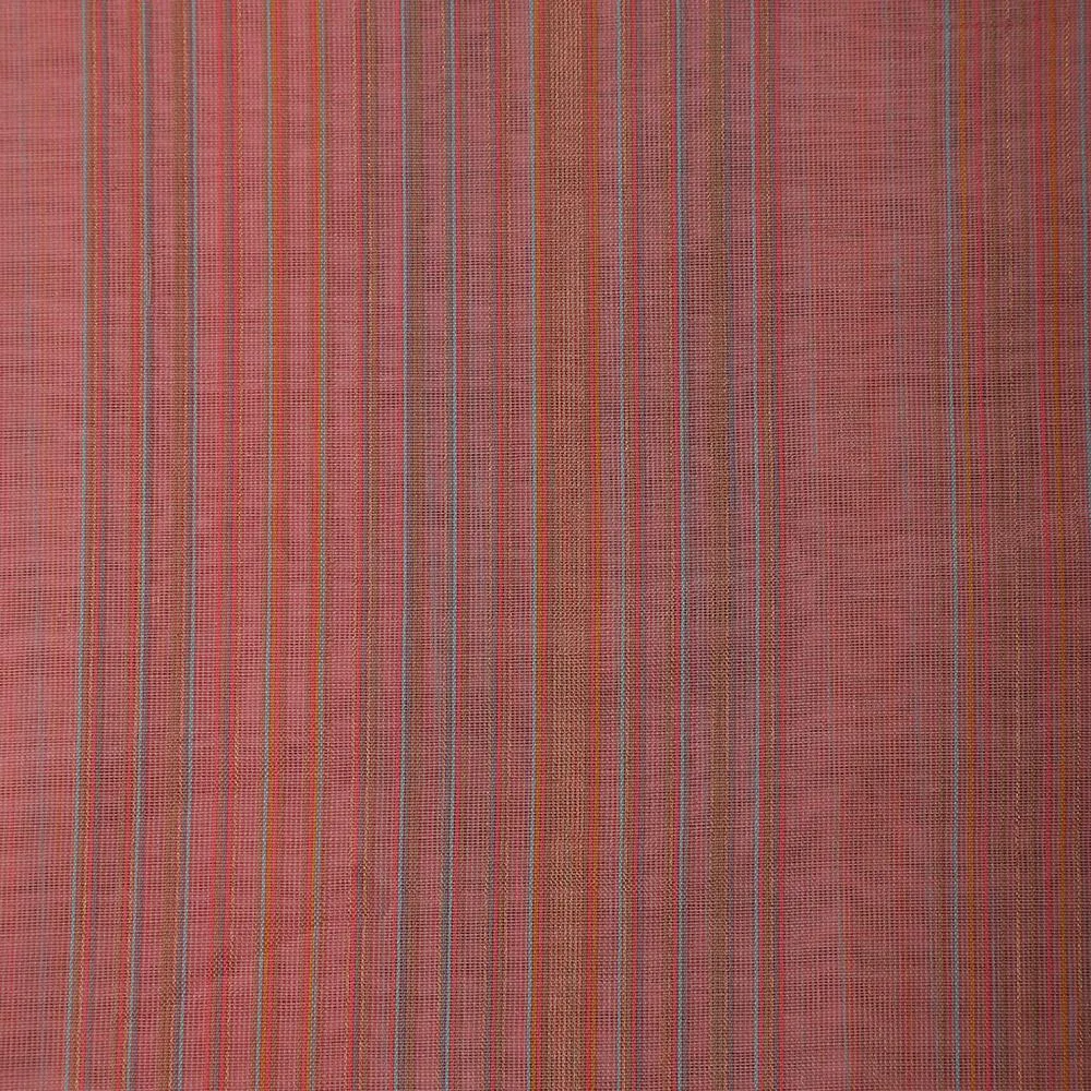 Flamingo pink Color Handwoven Maheshwari Silk Fabric