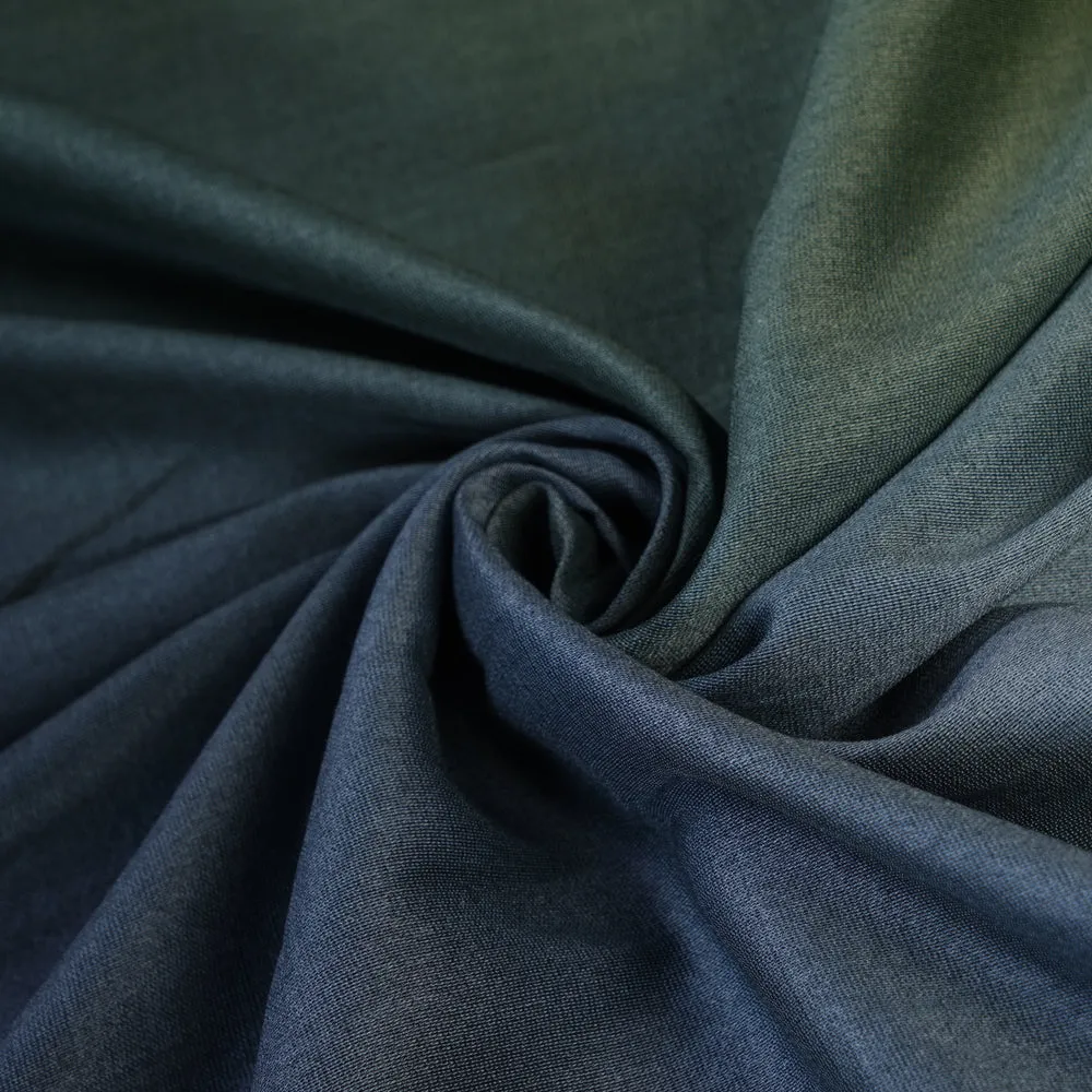 Grey-Green Color Ombre Dyed Chanderi Fabric