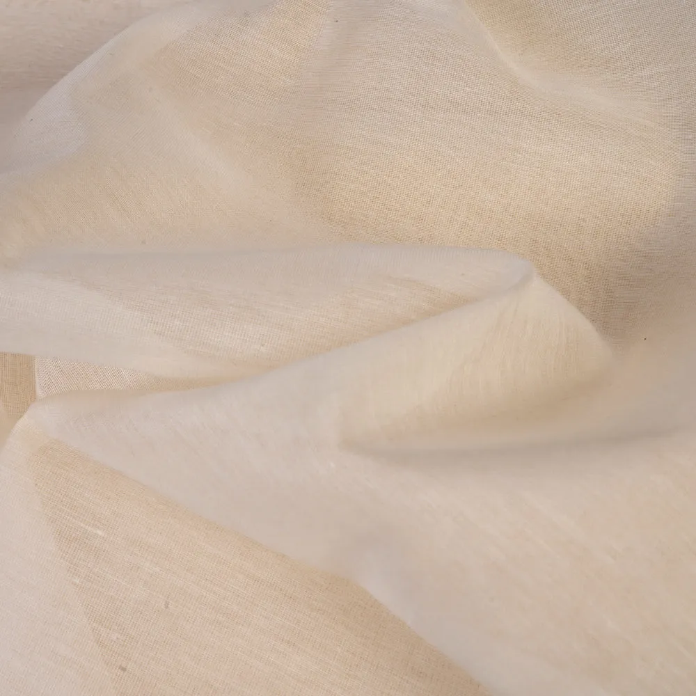 Off White Color Fancy Chanderi Fabric with Zari Border
