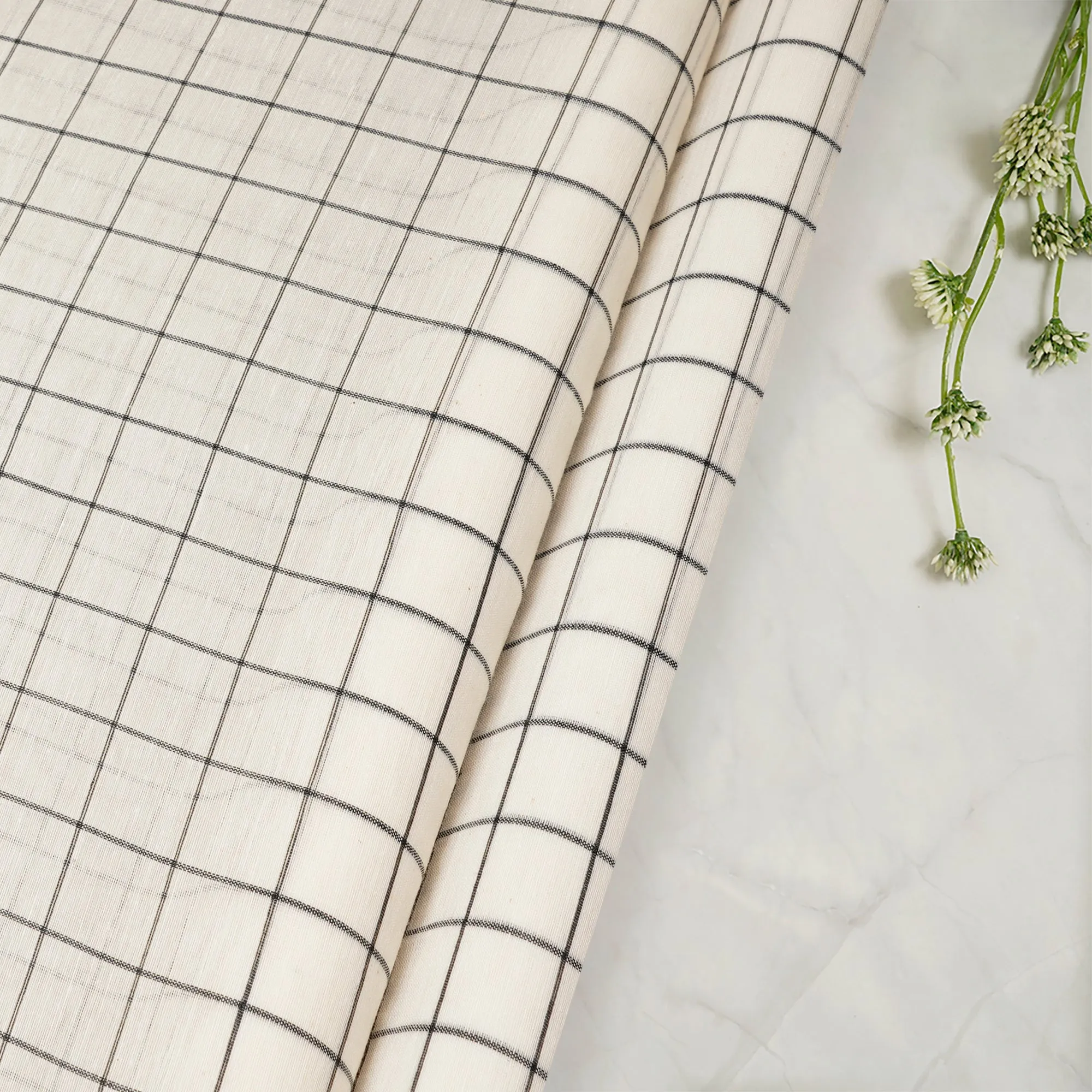 Off White Color Fancy Chanderi Fabric