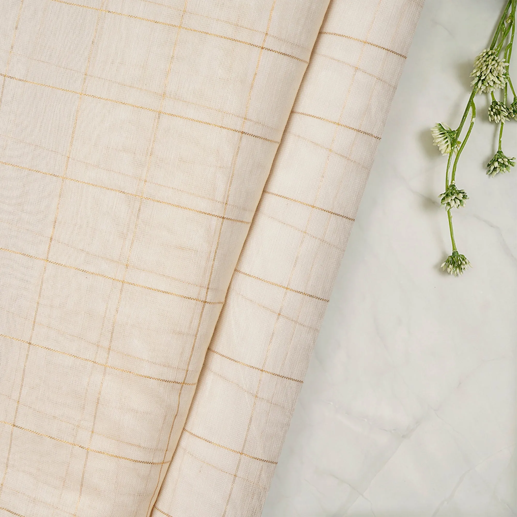 Off White Color Fancy Chanderi Silk Fabric