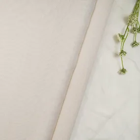 Off White Color Handwoven Maheshwari Silk Fabric