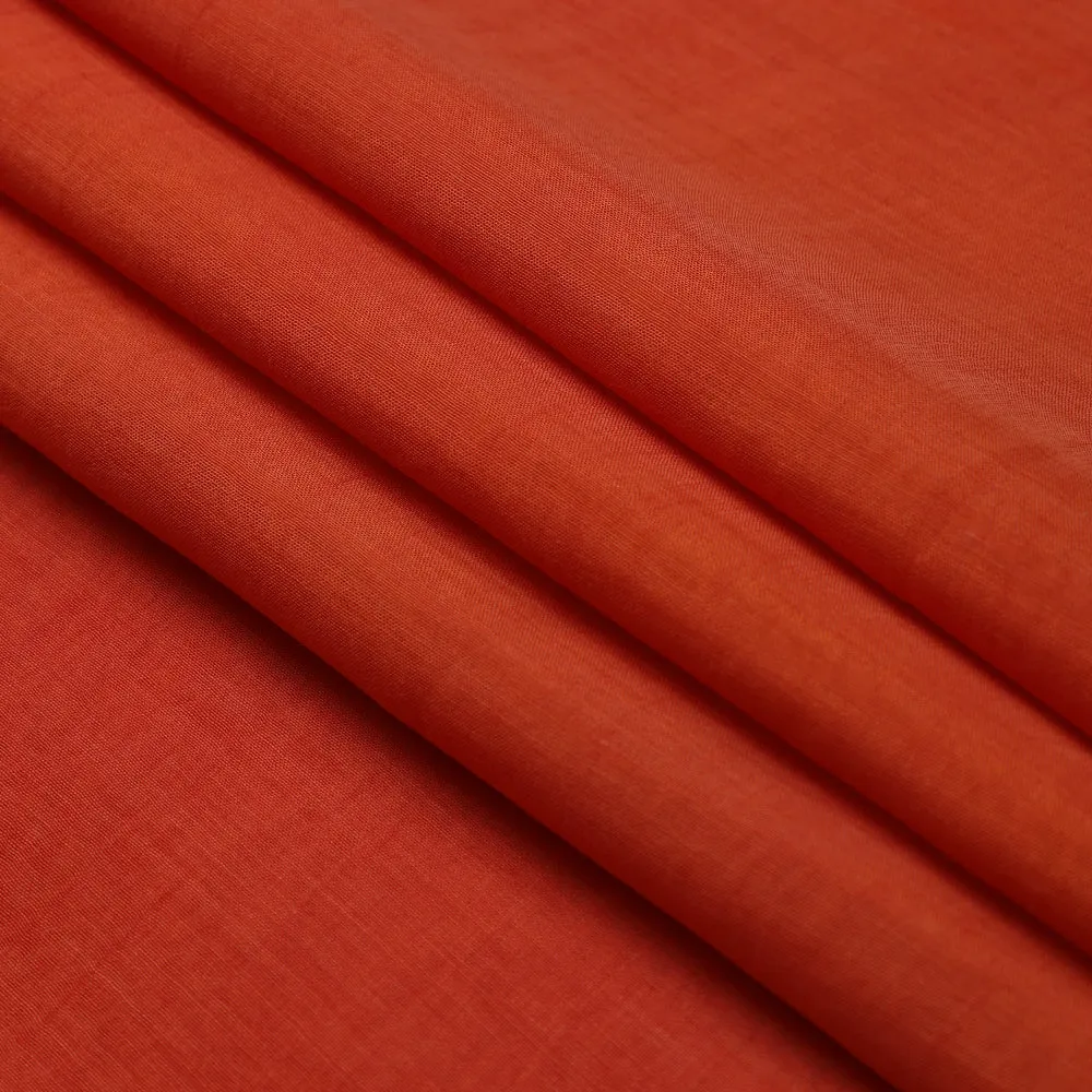 Orange Color Yarn Dyed Fine Chanderi Fabric