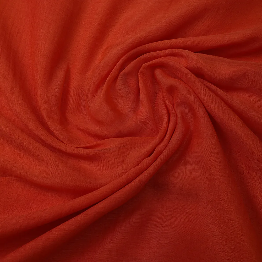 Orange Color Yarn Dyed Fine Chanderi Fabric