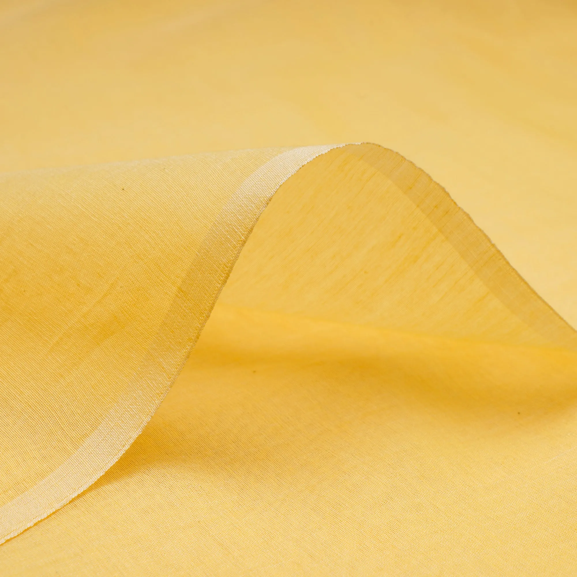 Yellow Color Piece Dyed Fine Chanderi Fabric